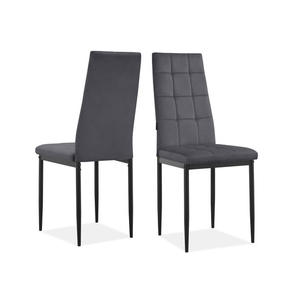 Антрацит кадифени трапезни столове в комплект от 2 бр. Becca – Støraa-image-3