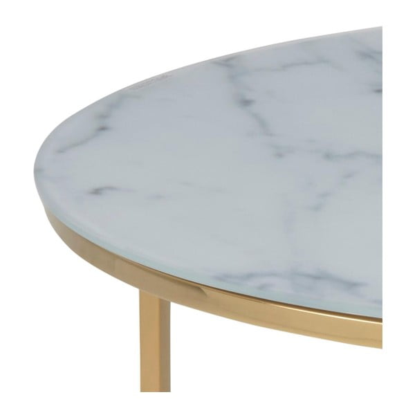 Бяла кръгла маса за кафе ø 80 cm Alisma - Actona-image-2