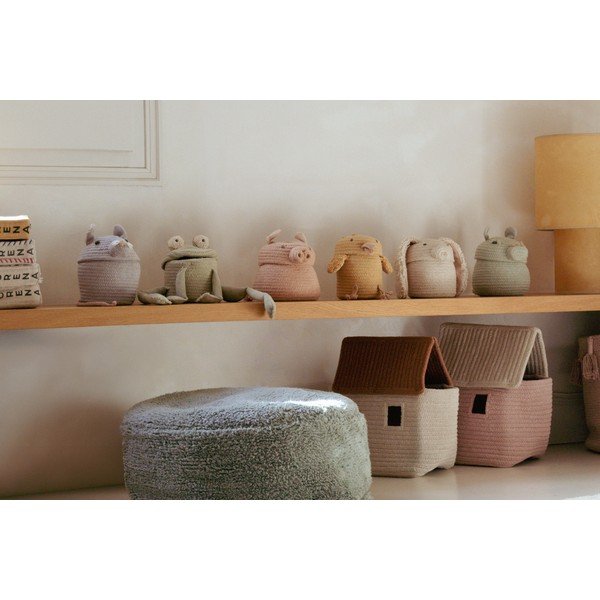 Кремава текстилна детска кошница за играчки ø 15x15 cm Mini Rita the Rabbit – Lorena Canals-image-4