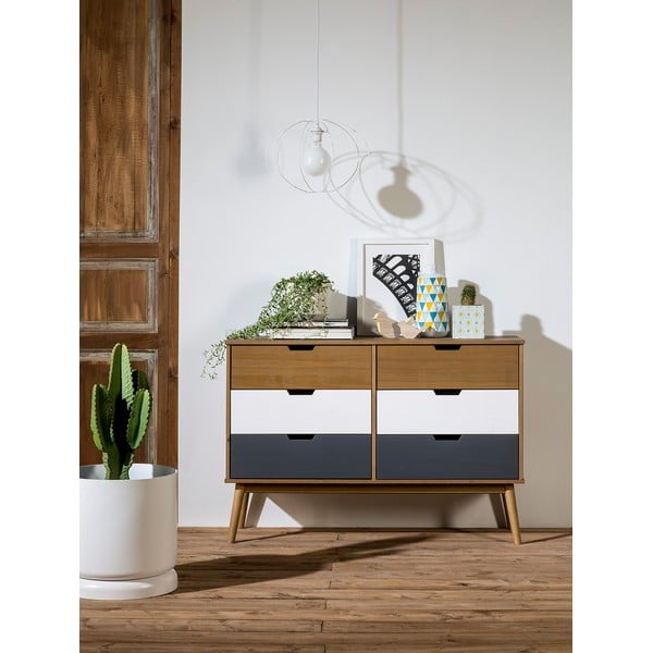 Скрин от масивна борова дървесина , ширина 120 см Cusco - Marckeric-image-1