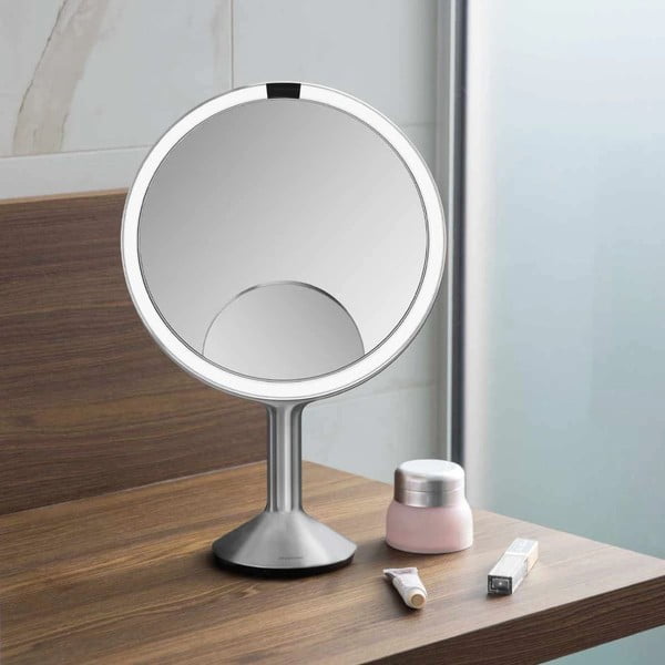Козметично огледало със светлина/увеличително (5x) ø 25 cm Sensor Trio Max – simplehuman-image-1