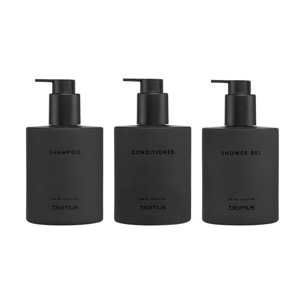 Черни стенни стъклени диспенсери за сапун 3 бр. 350 ml Kirei – Blomus-image-3