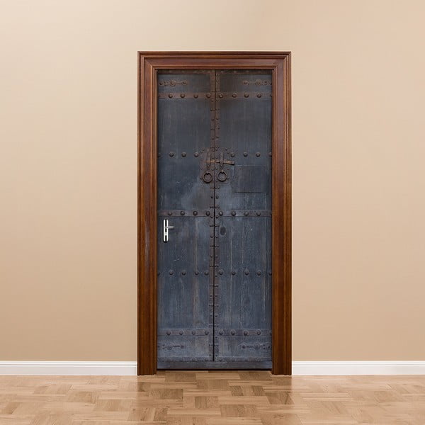 Самозалепващ се стикер за врата Средновековна врата, 83 x 204 cm - Ambiance