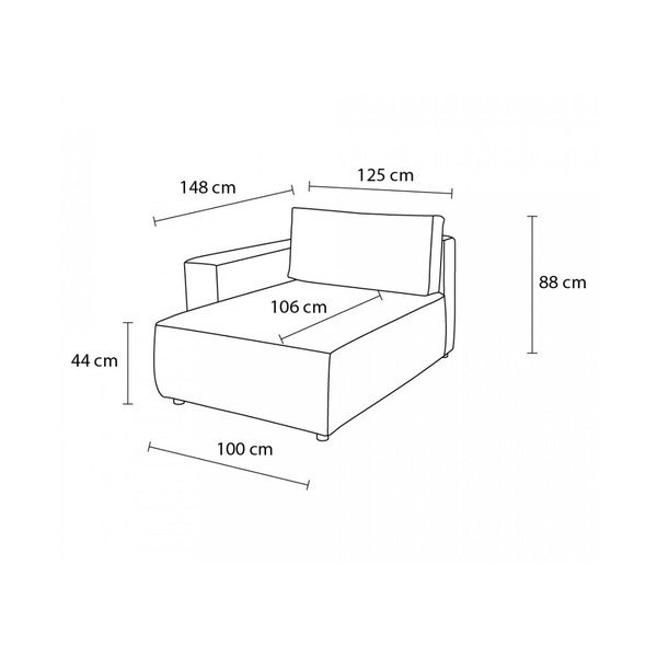 Тъмносин модул за диван от велур, ляв ъгъл Nihad modular – Bobochic Paris-image-4