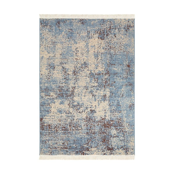 Синьо-сив килим с рециклиран памук , 80 x 150 cm Sarobi - Nouristan