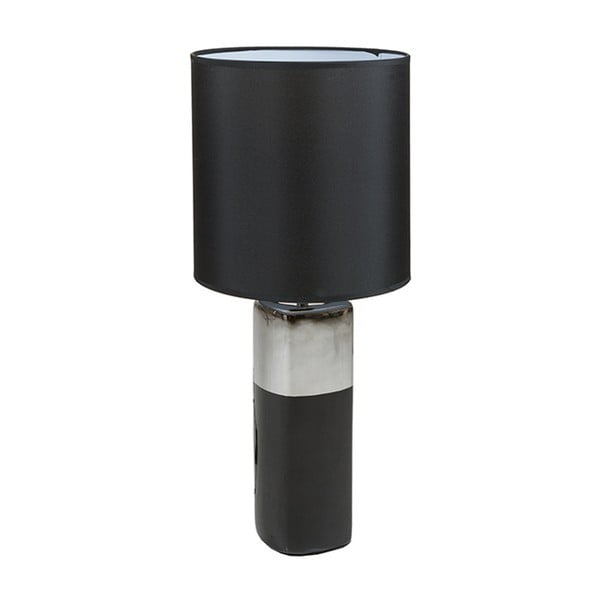 Černá stolní lampa  se základnou ve stříbrné barvě Santiago Pons Reba, ⌀ 24 cm