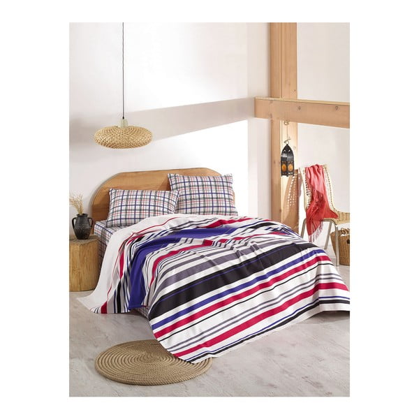 Комплект карирани чаршафи и 2 калъфки за възглавници за двойно легло Basso Cairo, 240 x 260 cm - Unknown