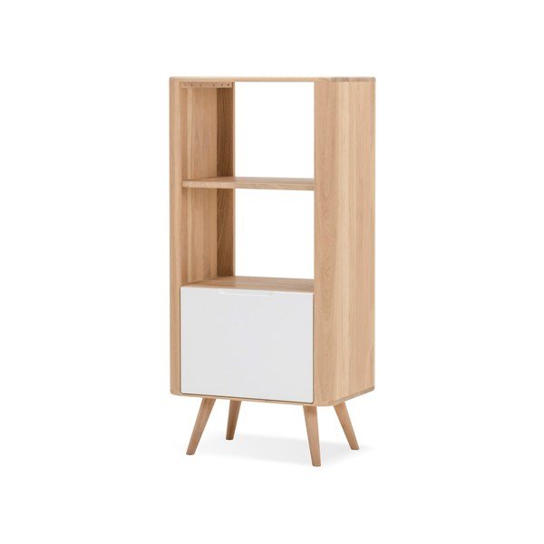 Рафт за книги от бял дъб 60x125 cm Ena - Gazzda-image-2