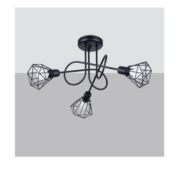 Черна лампа за таван ø 10 cm Varpu - Sollux-image-4