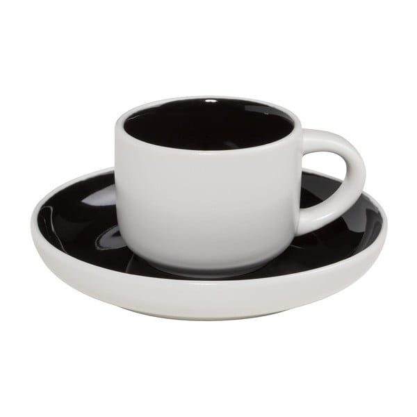 Черно-бяла порцеланова чаша за еспресо с чинийка Tint, 100 ml - Maxwell & Williams