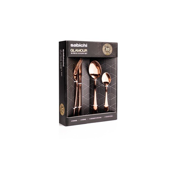Комплект прибори за хранене от 16 части в меден цвят - Sabichi-image-1