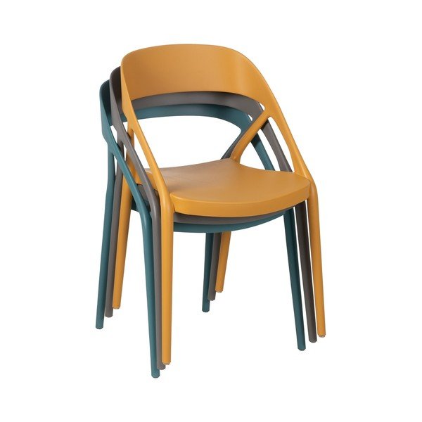 Сиви пластмасови трапезни столове в комплект от 2 бр. – Ixia-image-3