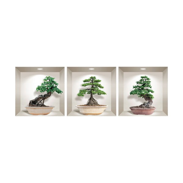 Комплект от 3 3D стикера за стена Ginseng Bonsai - Ambiance-image-2