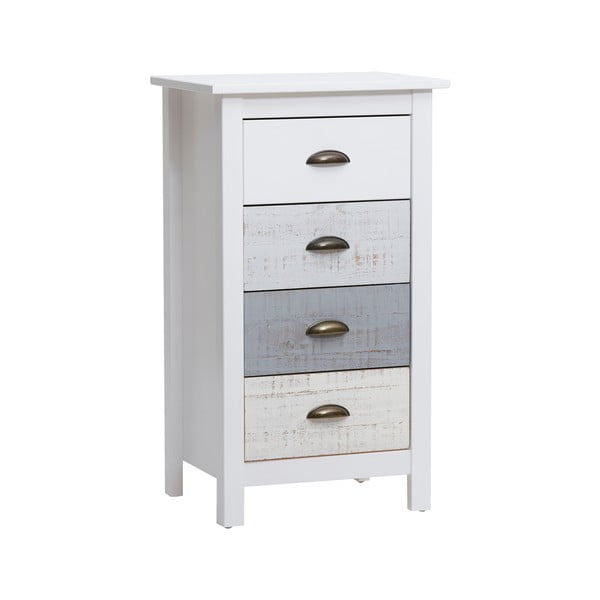 Висок бял и сив скрин с 4 чекмеджета , 46 x 80 cm Romantica - Marckeric-image-2
