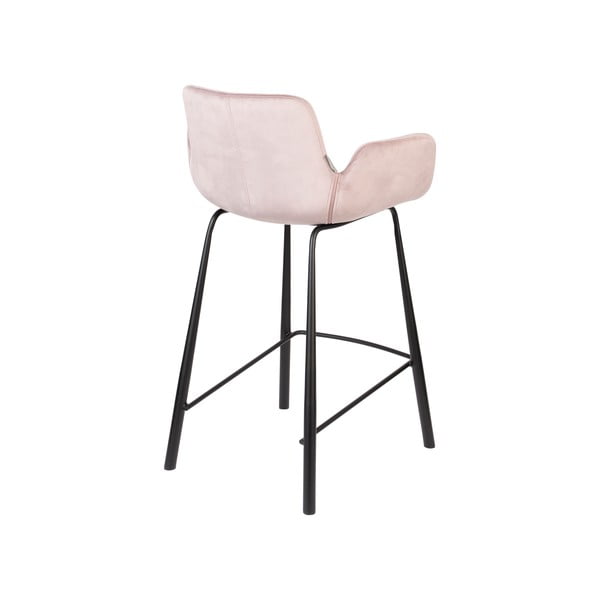 Светлорозови бар столове от кадифе в комплект от 2 броя 91,5 cm Brit - Zuiver-image-4