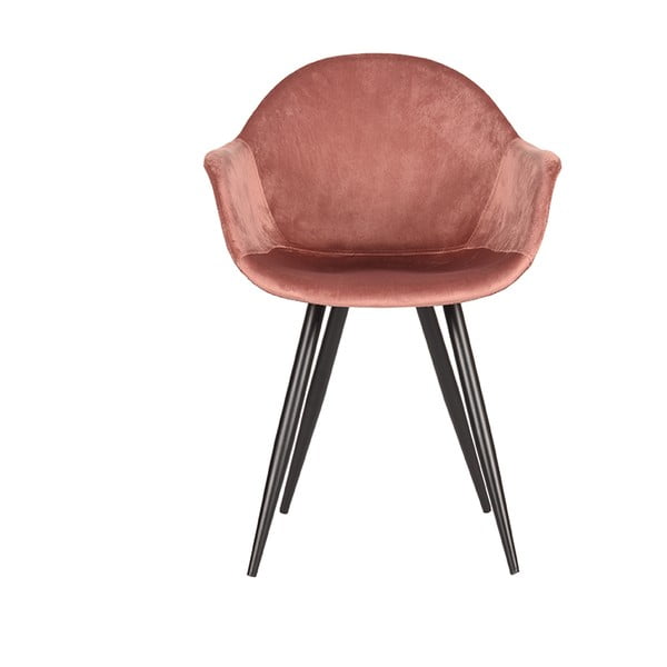 Светлорозови кадифени трапезни столове в комплект от 2 броя Forli - LABEL51-image-1