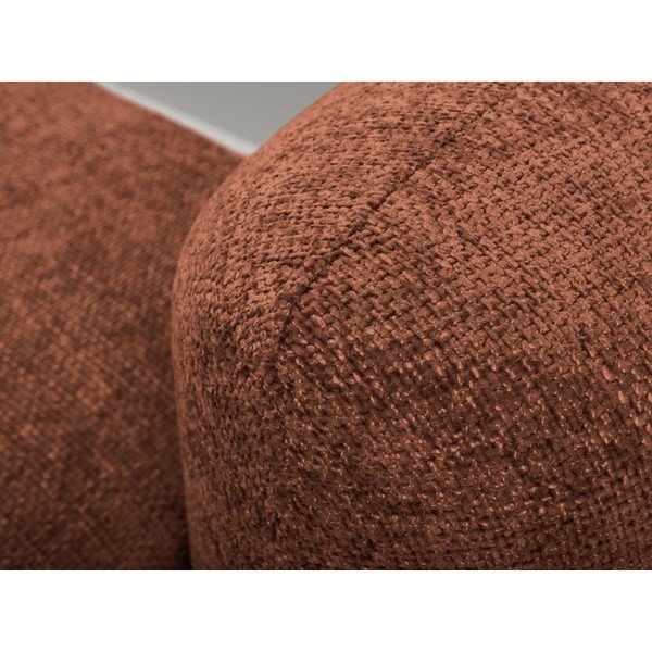 Теракотен шенилов разтегателен ъглов диван с място за съхранение (ляв ъгъл) Mele – Makamii-image-1