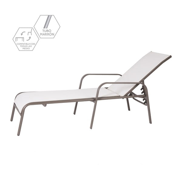 Бял метален градински шезлонг - LDK Garden-image-1