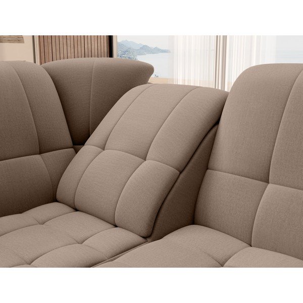 Кафяв кадифен разтегателен ъглов диван с място за съхранение (ляв ъгъл L форма) Sado – ELTAP-image-1