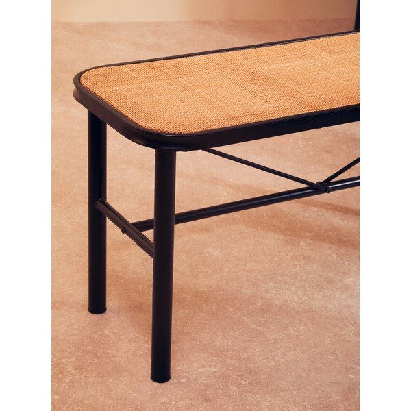 Черна/в естествен цвят ратанова пейка Depok – Premier Housewares-image-3
