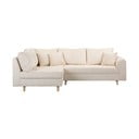 Кремав ъглов диван от велур (ляв ъгъл) Ariella - Ropez