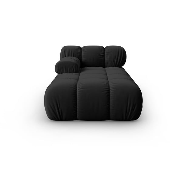 Черен кадифен модул за диван (ляв ъгъл) Bellis - Micadoni Home