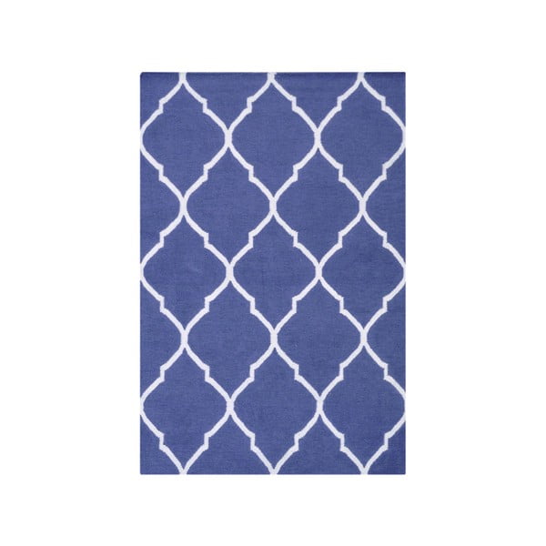 Vlněný koberec Caroline Dark Blue, 140x200