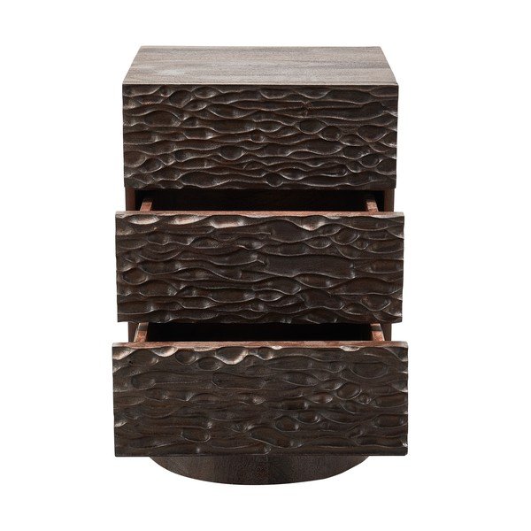 Тъмнокафяво нощно шкафче от масивно манго Crumble – WOOOD-image-2