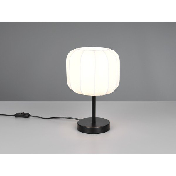 Бяла/матово черно метална настолна лампа с текстилен абажур (височина 30 cm) Madleine – Reality-image-1