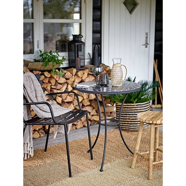 Черен метален стол за хранене Monsi - Bloomingville-image-1