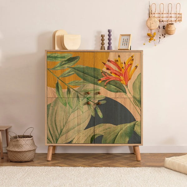 Шкафче от декор от дъб в естествен цвят 95x111 cm Multilux – Kalune Design-image-1