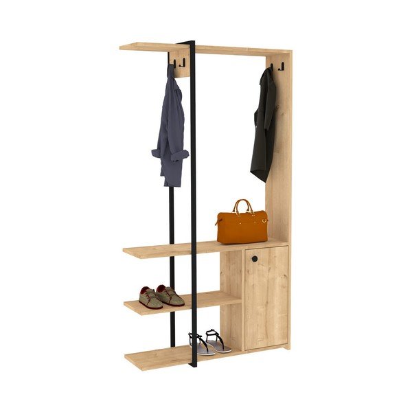 Комплект за коридор черно/естествено Kumsal - Kalune Design-image-2