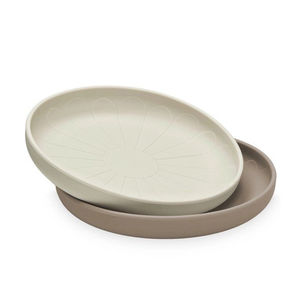 Бежови силиконови детски чинии в комплект от 2 бр. ø 18,5 cm Earth – Cam Cam Copenhagen