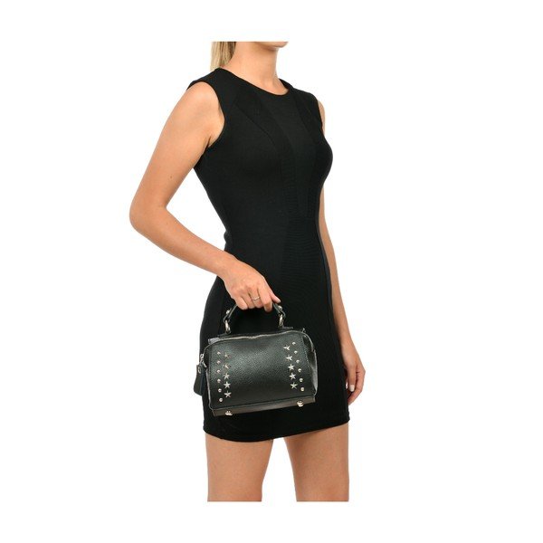 Черна кожена чанта Chiara - Mangotti Bags-image-1