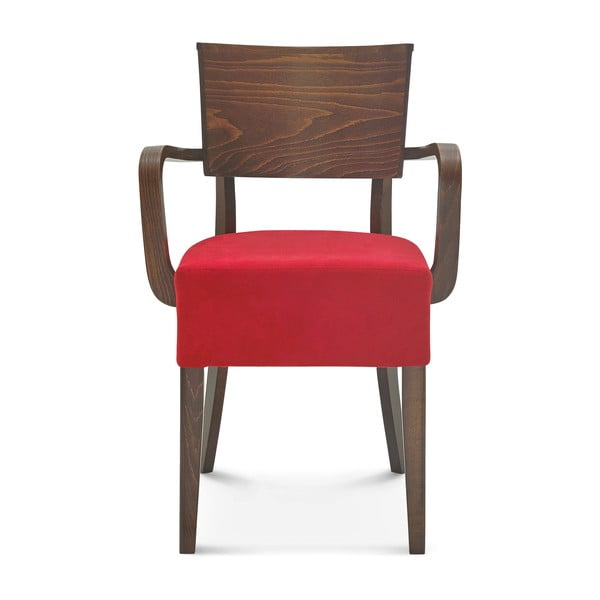 Dřevěná židle s červeným polstrováním Fameg Else