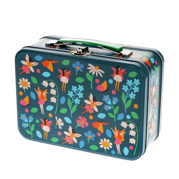 Тъмносин метален детски куфар 19x8x17 cm Fairies in the Garden – Rex London-image-4