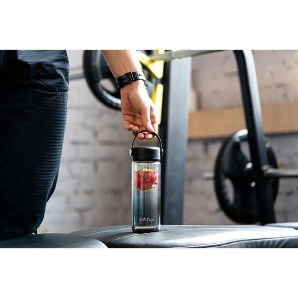 Черна стъклена бутилка  350 ml Fuori – Vialli Design-image-3