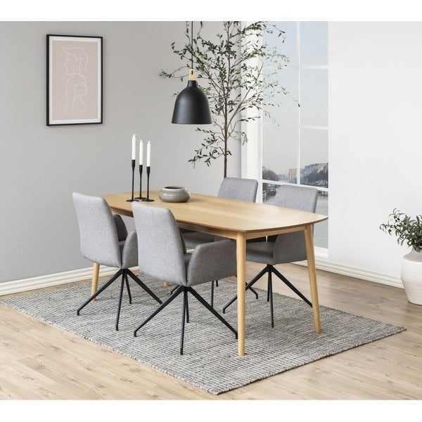 Сив тапициран трапезен стол с подлакътници Naya – Actona-image-1