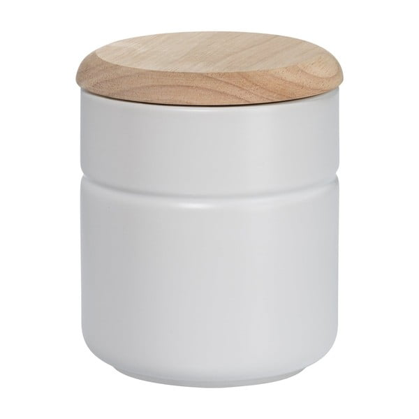 Бял порцеланов буркан с дървен капак Tint, 600 ml - Maxwell & Williams