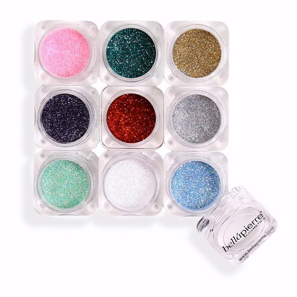 Комплект от 9 минерални сенки за очи Glamourous Glitter - Bellapierre