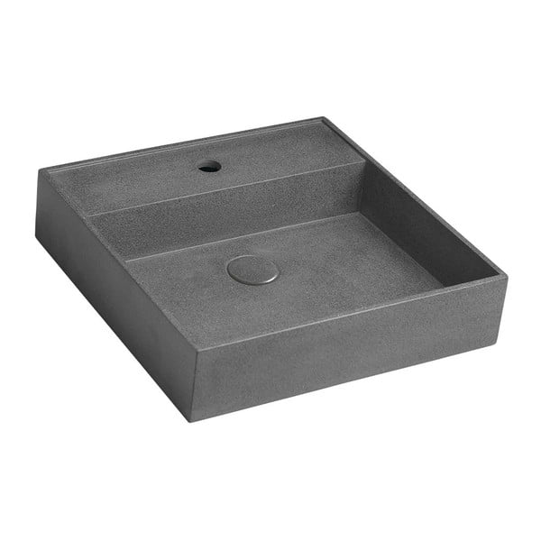 Тъмно сив бетонен умивалник 46 x 46 cm Quadrado - Sapho