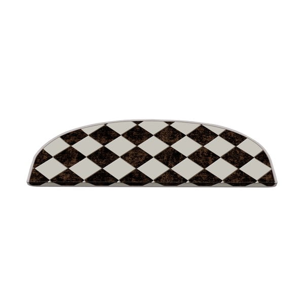 Черно-бели килимчета за стълби в комплект от 16 части 20x65 cm Chess Board - Vitaus