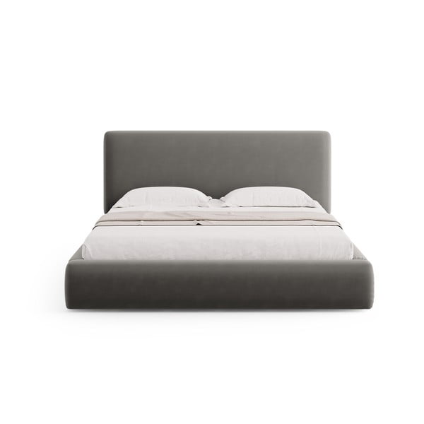 Сиво двойно тапицирано легло с място за съхранение с включена подматрачна рамка 180x200 cm Colonel – Cosmopolitan Design-image-3