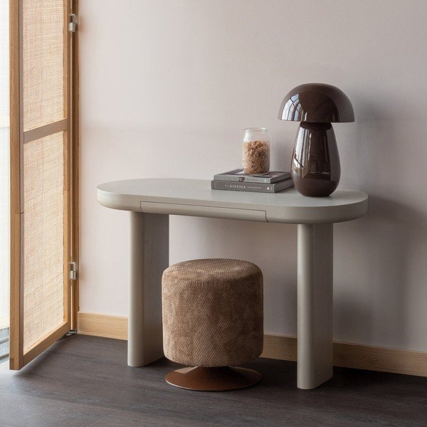 Светлокафява табуретка от прежда с примки от букле Islen – WOOOD-image-1