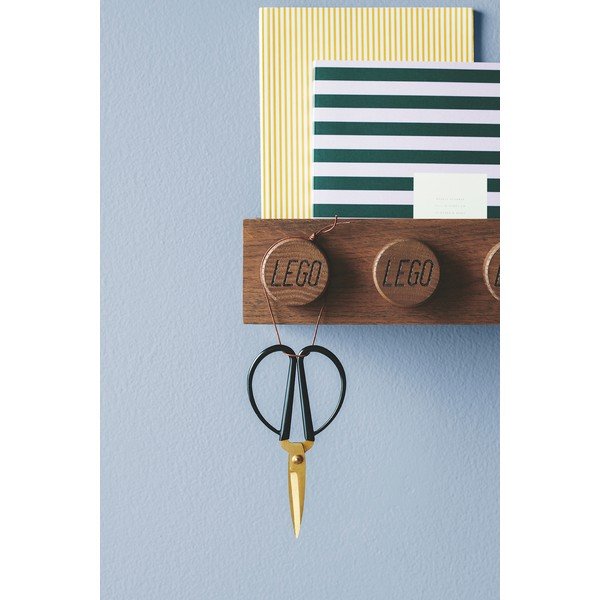 Детски стенен рафт от тъмно оцветена дъбова дървесина Wood - LEGO®-image-3