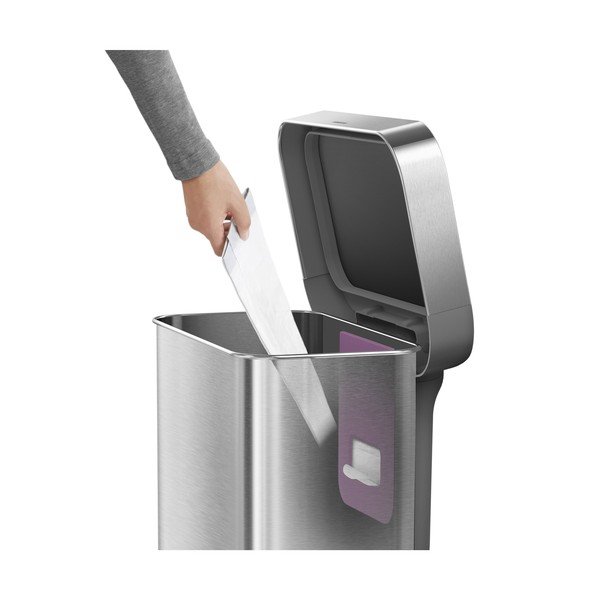 Стоманено кошче за боклук с педал в сребрист цвят 45 l – simplehuman-image-4
