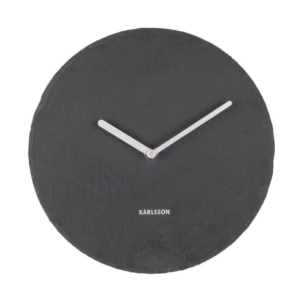 Черен стенен часовник от шисти Шисти, ⌀ 25 cm - Karlsson