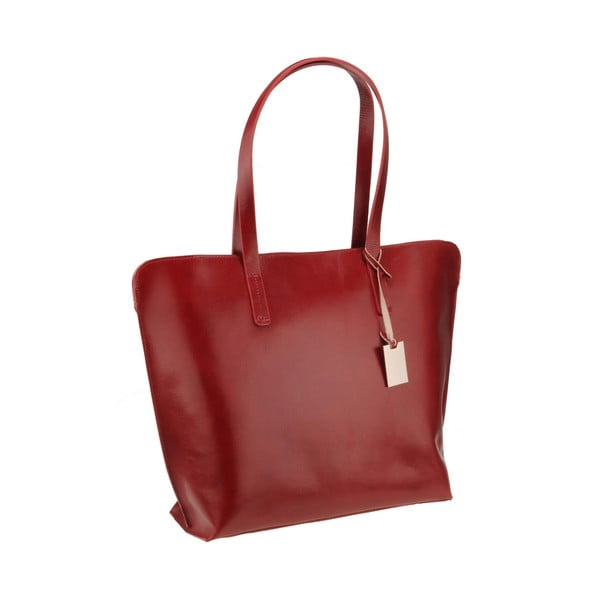 Červená kožená kabelka Florence Vega