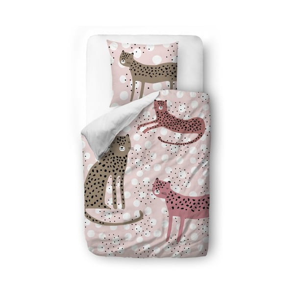 Детско спално бельо от памучен сатен , 100 x 130 cm Leopards - Butter Kings