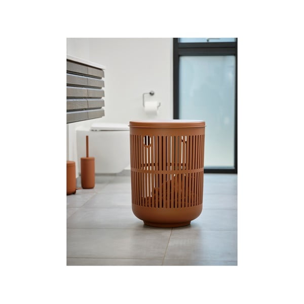 Оранжев пластмасов кош за пране 60 l Ume – Zone-image-4